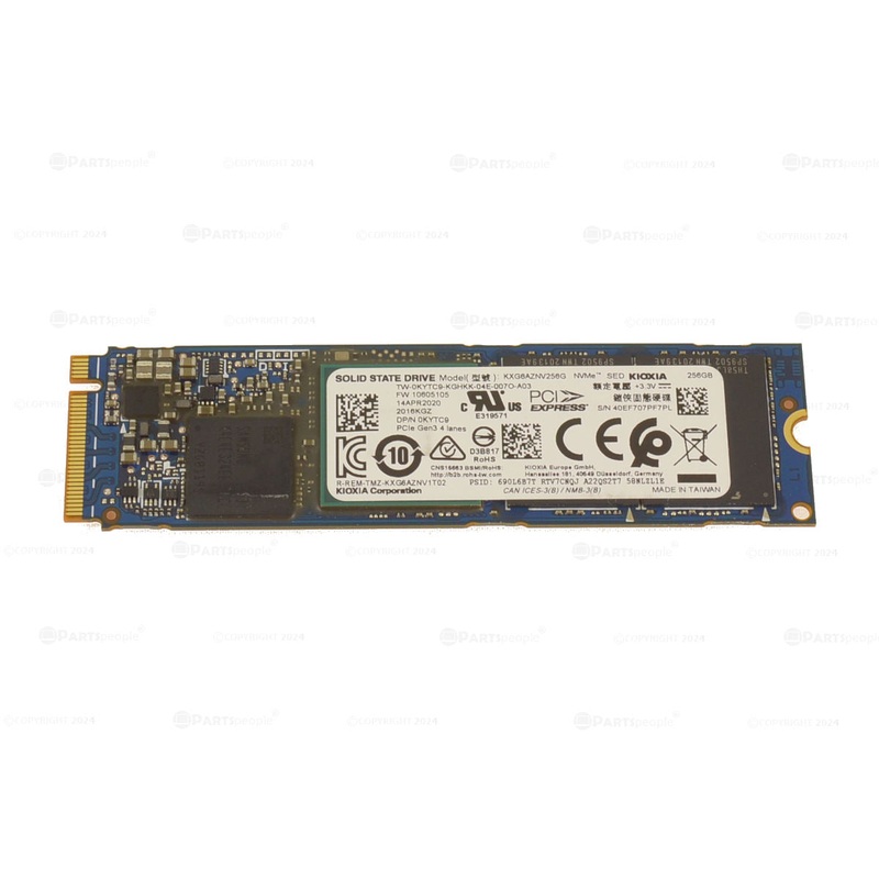 Used KIOXIA 256GB NVMe PCIE SSD Hard Drive M.2 2280 Card 256GB KYTC9