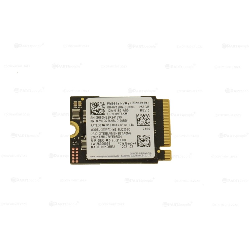 Used Samsung PM991a 256GB NVMe PCIE SSD Hard Drive M.2 2230 Card 256GB VT6KM