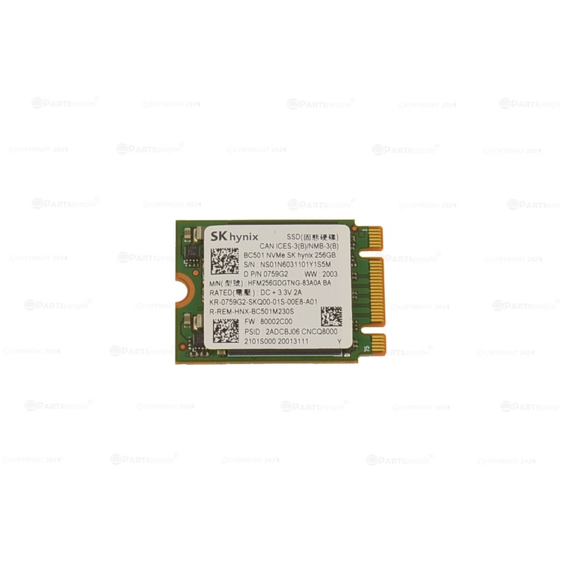 Used SK Hynix BC501 256GB NVMe PCIE SSD Hard Drive M.2 2230 Card 256GB 759G2