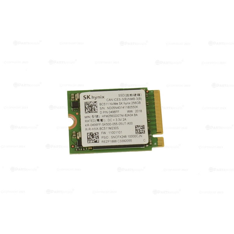 Used SK Hynix BC511 256GB NVMe PCIE SSD Hard Drive M.2 2230 Card 256GB 496FF