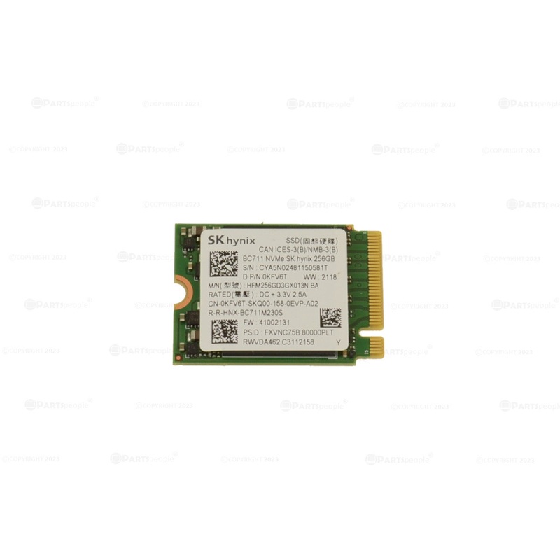 Used SK Hynix BC711 256GB NVMe PCIE SSD Hard Drive M.2 2230 Card 256GB KFV6T