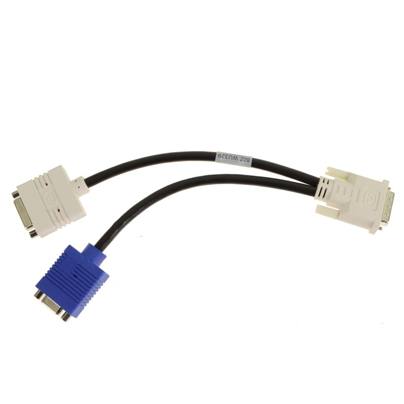 Refurbished Dell OEM Splitter Monitor Cable DVI-I Dual Link Male to VGA Female and DVI-D Female Split Cable Adapter WU329