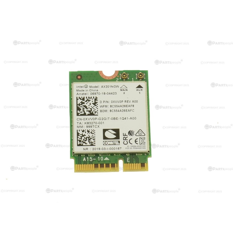 Used Intel Wireless AX201 WLAN WiFi 802.11ax Bluetooth 5.1 M.2 Card XVV0P