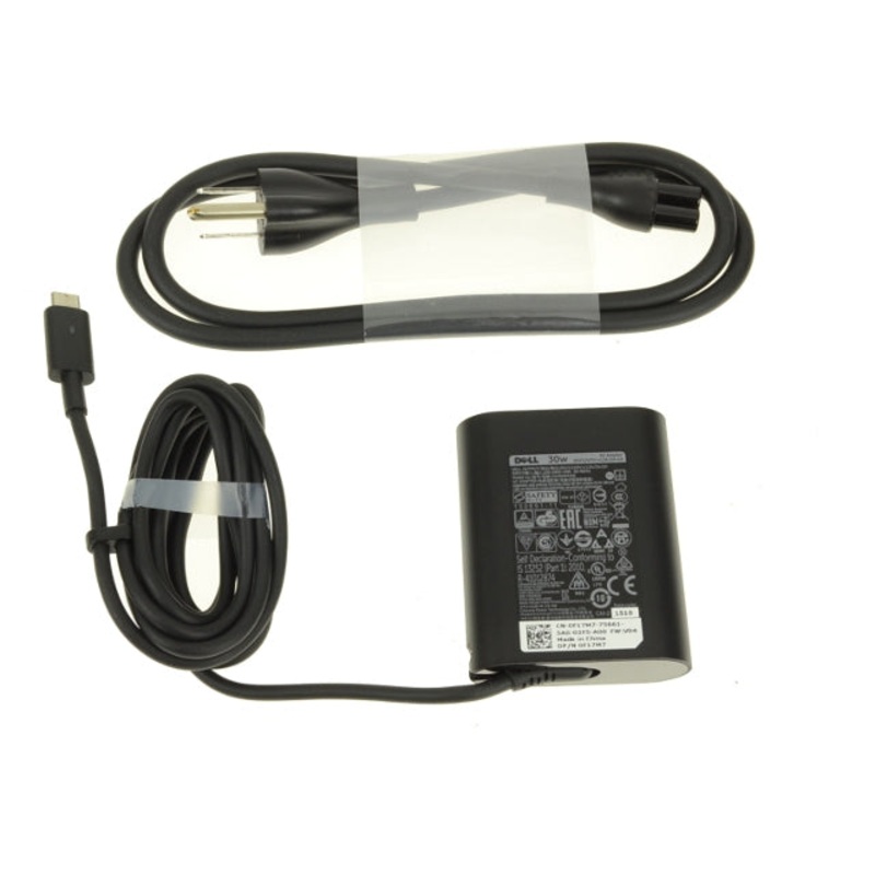 Used Dell OEM 30-watt AC Power Adapter  USB Type-C Connector 30 Watt F17M7 RDYGF