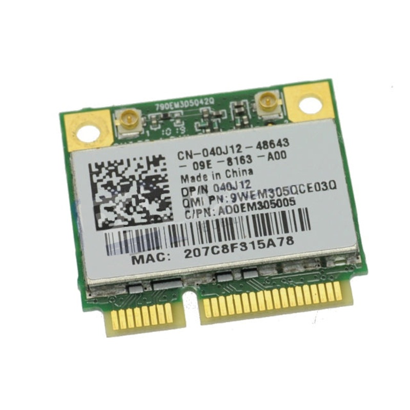 Refurbished Dell OEM Vostro 1014 1015 1088 Atheros QMI305  Draft N Wireless WiFi 802.11 a/b/g/n Half-Height Mini-PCI Express Card 40J12