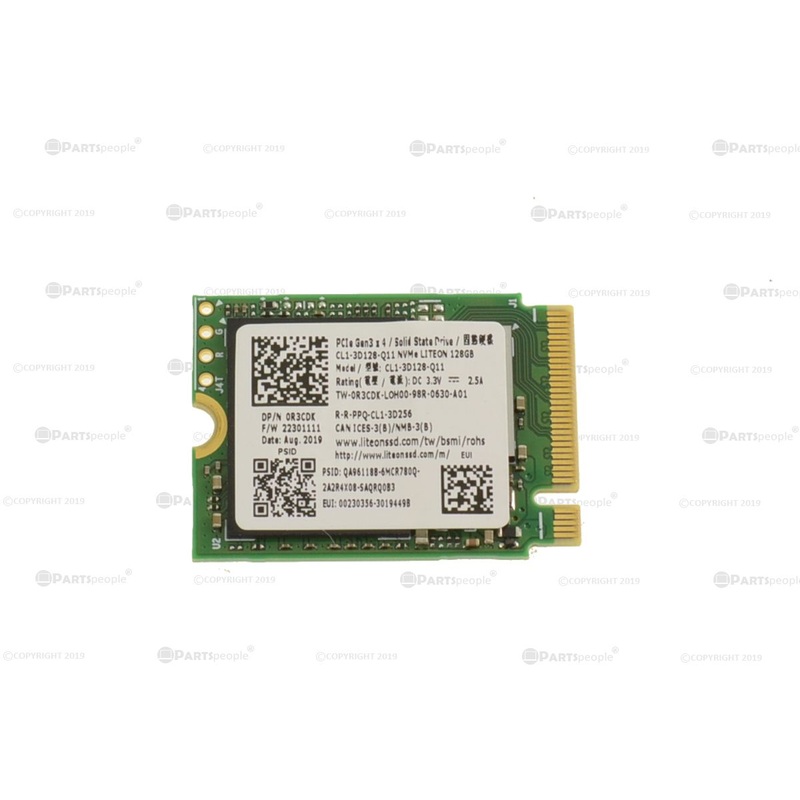 Used Lite On 128GB NVMe PCIE SSD Hard Drive M.2 2230 Card 128GB R3CDK