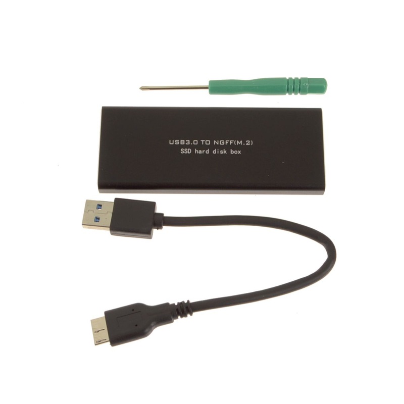 New USB 3.0 External Portable M.2 SATA NGFF Card Drive Enclosure Caddy Adapter M.2
