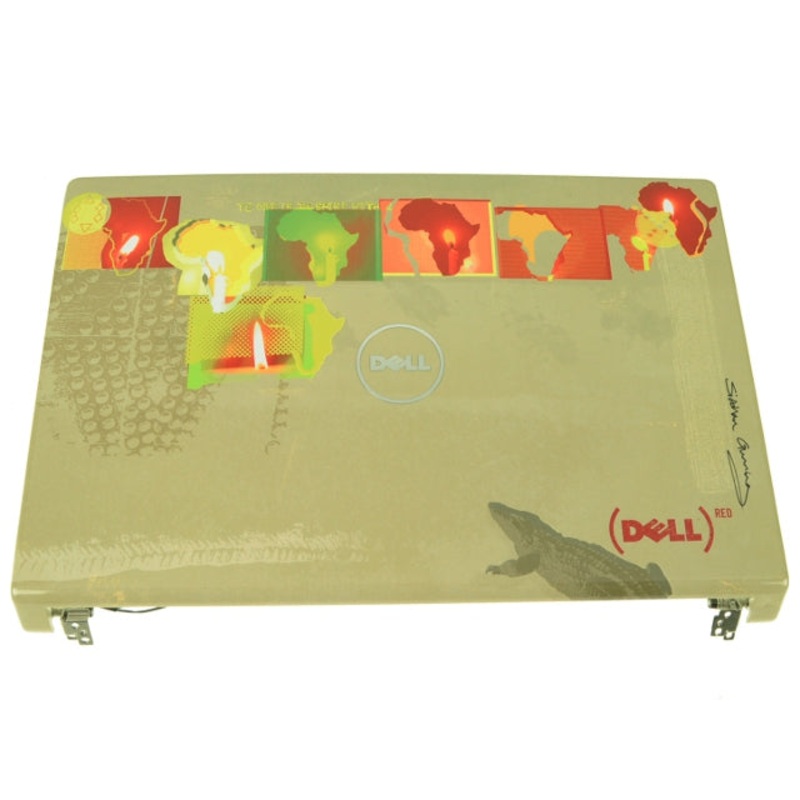 New Shine Dell OEM Studio 1555 1557 1558 15.6" LCD Back Cover Lid Top  Hinges and Power Button JWDFN