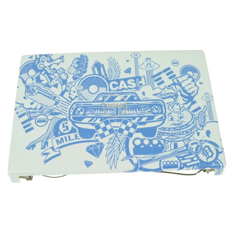New Sticker2 Dell OEM Studio 1555 1557 1558 15.6" LCD Top Back Cover Lid  Hinges and Power Button KXRY5
