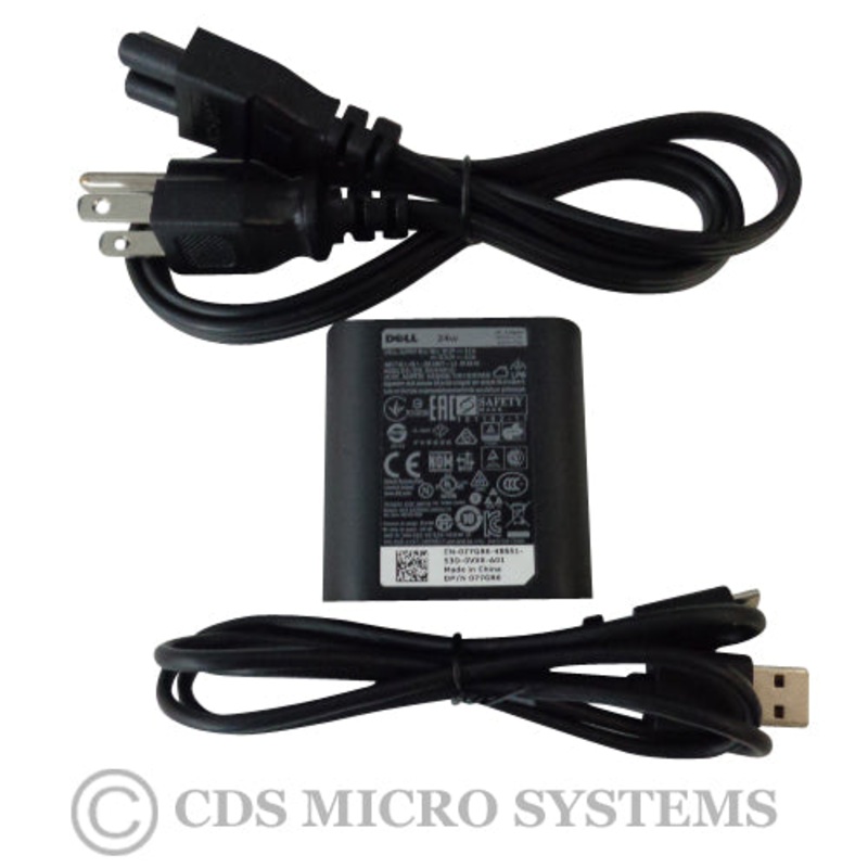 New Dell Venue 7 8 11 Pro Tablet Ac Adapter Charger & Power Cord 24W 77GR6