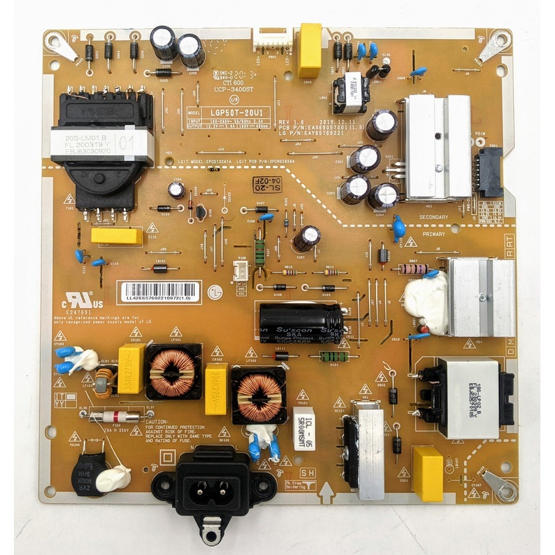 LG UN7300 LED TV LGP50T-20U1 Power Supply Board- EAY65769221