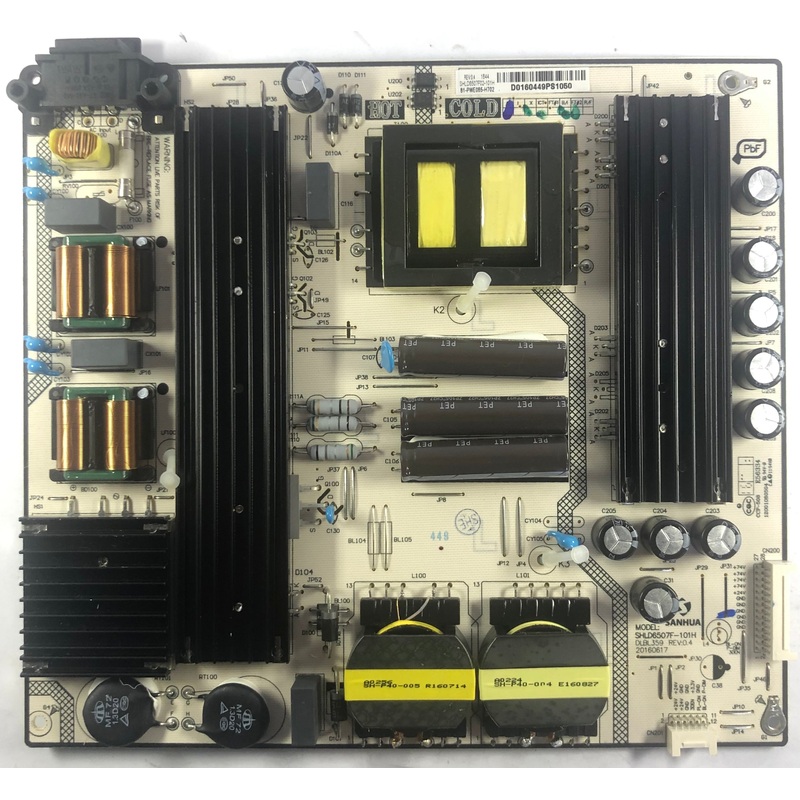 Hitachi 65R8 4K LED TV SHLD6507F-101H Power Supply Board- 81-PWE065-H702