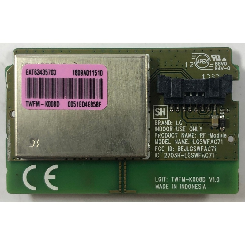 LG 55UK6300PUA 4K LED TV LGSWFAC71 Wireless Adapter Card- EAT63435703