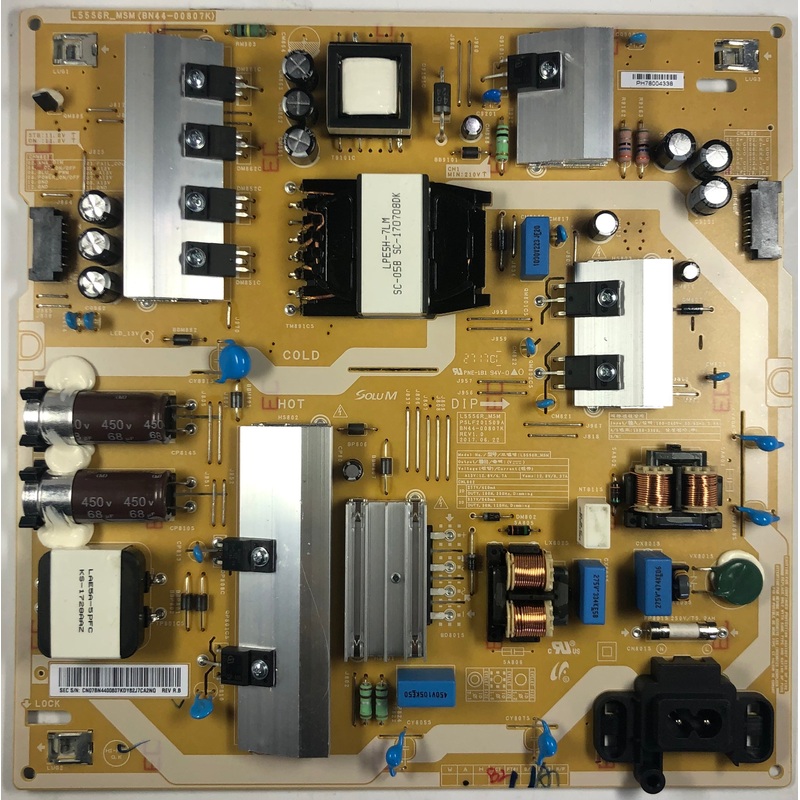Samsung UN50MU6300DFXZA LED TV L55S6R_MSM Power Supply Board- BN44-00807K