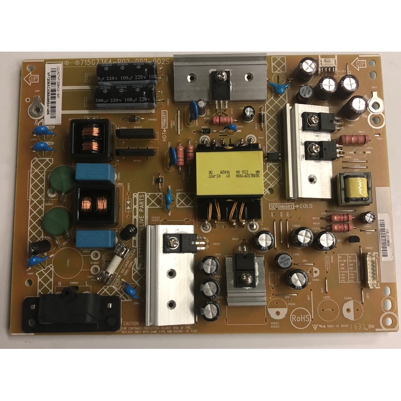 Vizio E32-D1 LED TV 715G7364-P02-002-002S Power Supply Board- ADTVF1208AC4