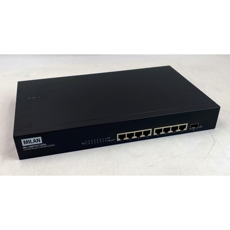 Milan MIL-SM8TAF1GPA 8-Port Gigabit PoE Managed Switch