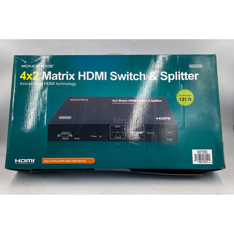 Monoprice 4x2 Matrix HDMI Switch & Splitter MHSS0402E