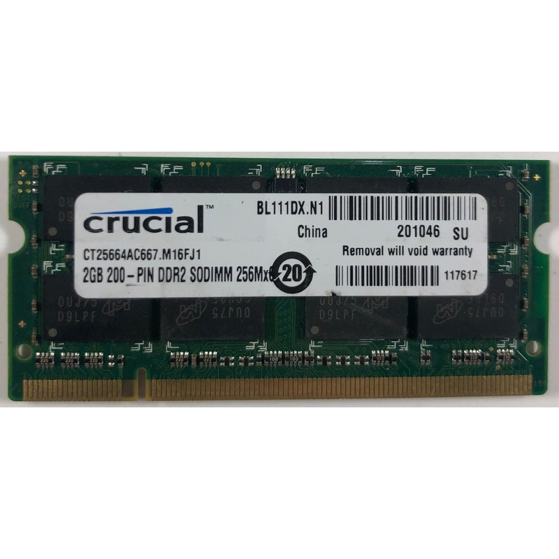 Crucial CT25664AC667.M16FJ1 2GB DDR2 Laptop RAM Memory