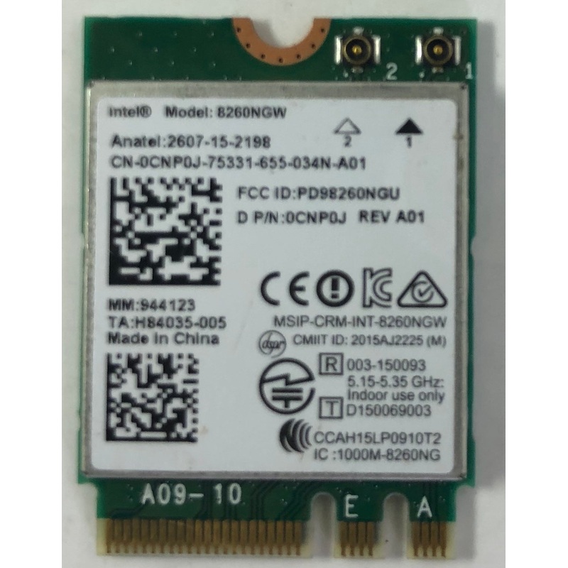 Dell Laptop 8260NGW Dual Band Wireless-AC & Bluetooth 4.2 Card- CNP0J