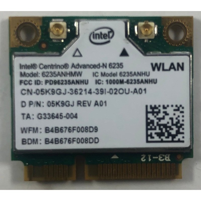 Dell Latitude 3330 Laptop 6235ANHMW Wireless-N Half Mini PCI-E Card- 5K9GJ