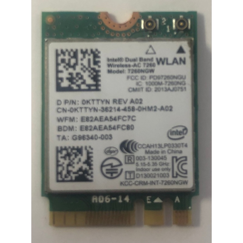 Dell Latitude 3340 Laptop 7260NGW Dual Band Wireless Network Adapter- KTTYN