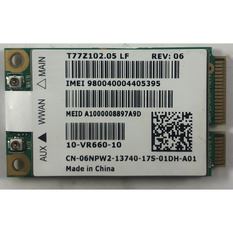 Dell Vostro 13 Laptop T77Z102.05LF Mini PCI-E WWAN Wireless Card- 6NPW2