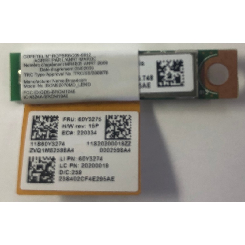 Lenovo ThinkPad T510 Laptop BCM92070MD Bluetooth 3.0 Module- 60Y3275