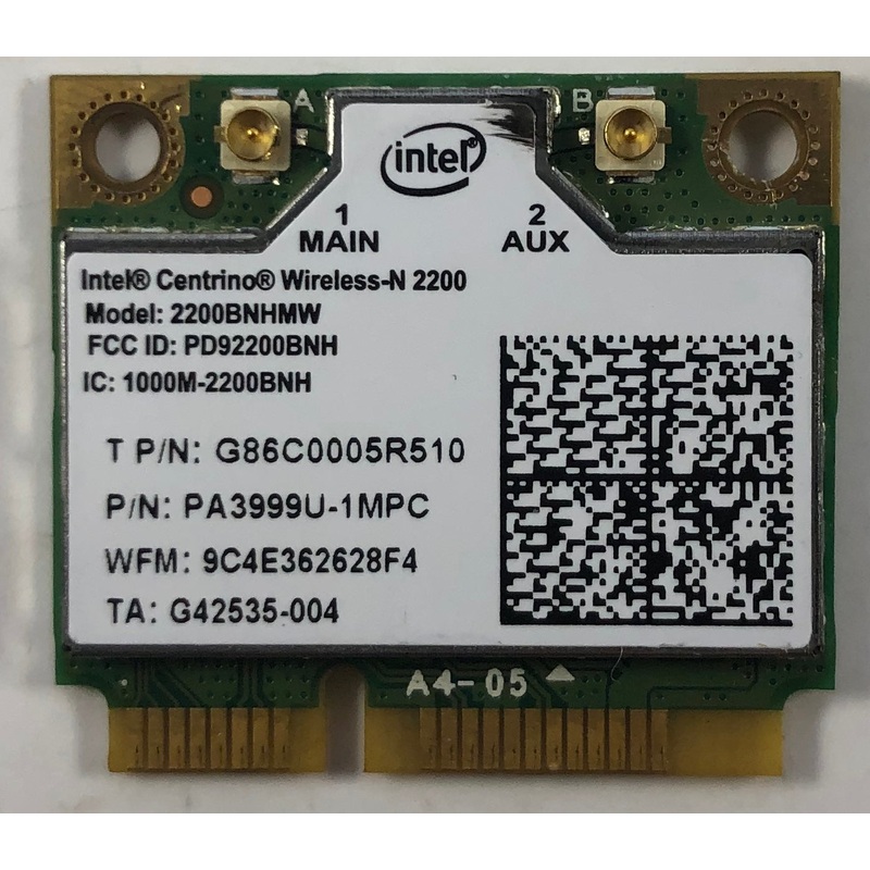 Toshiba Satellite P845T Laptop 2200BNHMW Wireless-N Mini PCI-e Half Card- PA3999U-1MPC