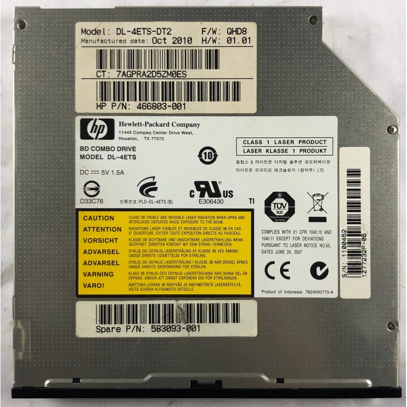 HP DL-4ETS Laptop Blu-ray Combo Drive- 583093-001