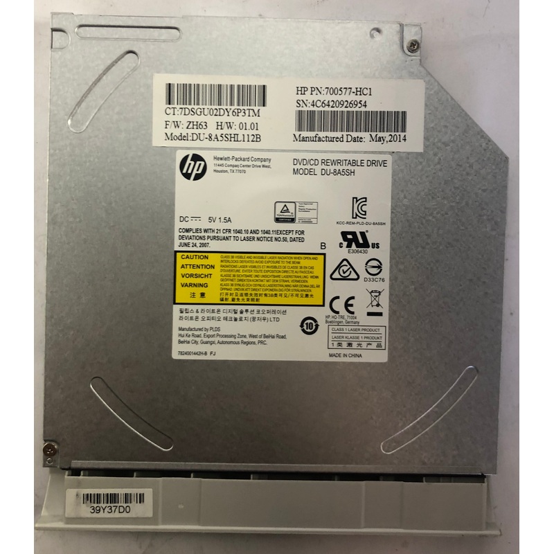 HP Envy TouchSmart 15 Laptop DU-8A5SH DVD/CD Rewritable Drive- 700577-HC1