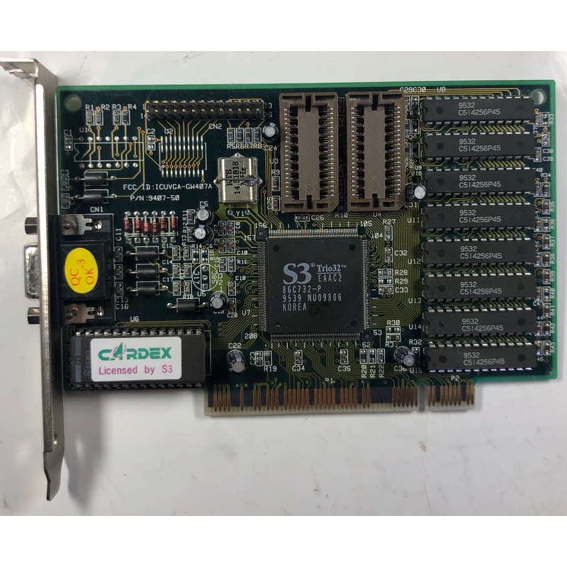 Cardex S3 Trio32 86C732-P 1MB PCI Graphics Card- 9407-50