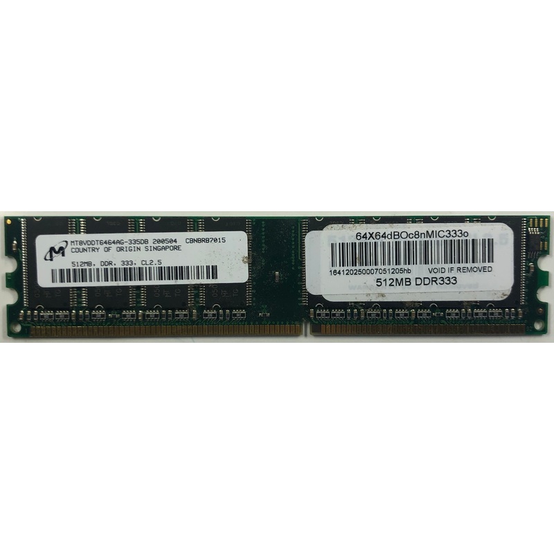 Micron MT8VDDT6464AG-335DB 512MB DDR Desktop RAM Memory