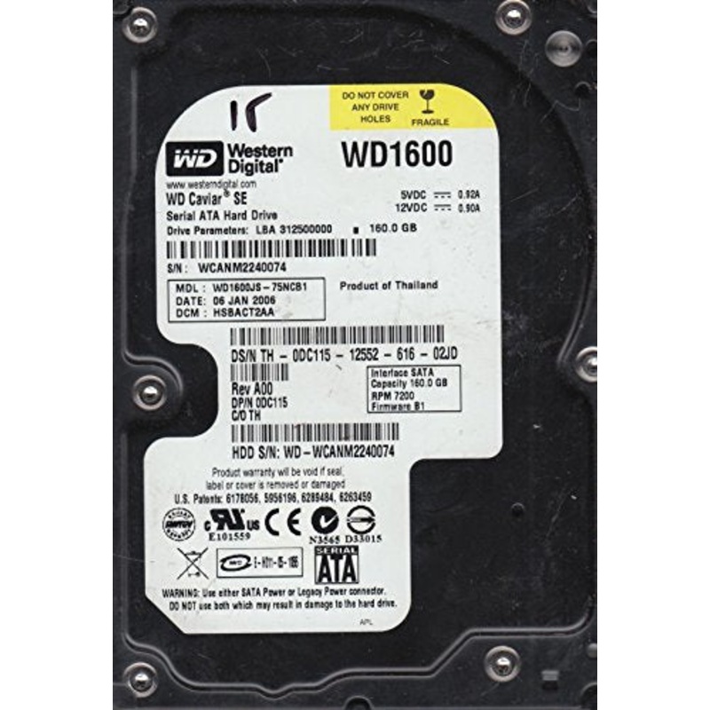 Western Digital Caviar SE WD1600JS-75NCB1 160GB SATA Desktop Hard Drive