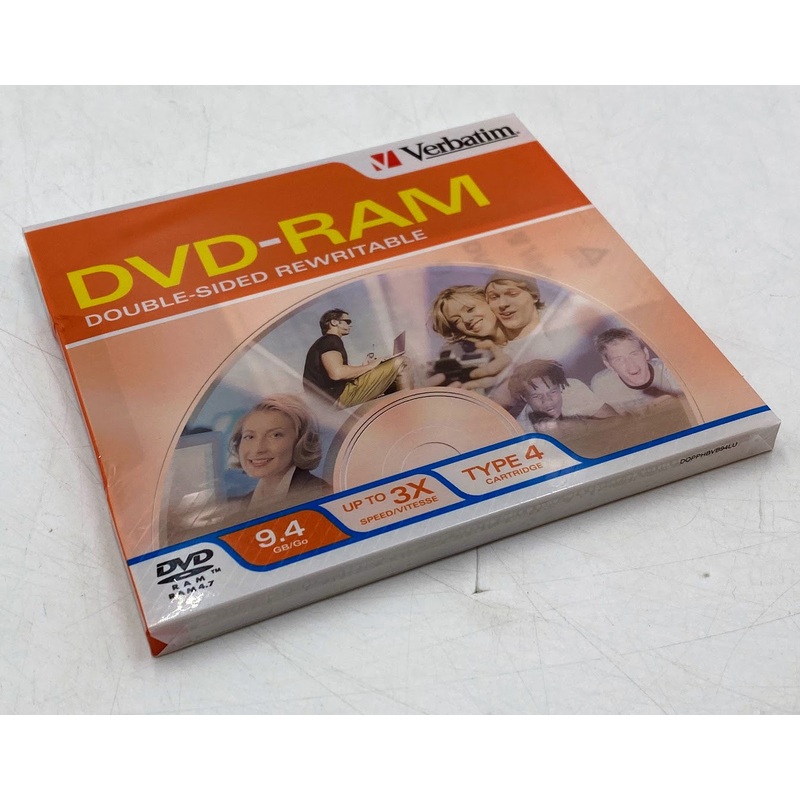Verbatim 95003 DVD-RAM 9.4GB Double-Sided 3x Rewritable Disc Type 4 Cartridge